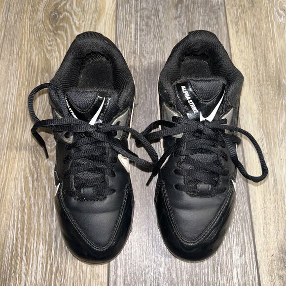 Nike Kids Alpha Strike TD Football Cleats Youth Size 3Y 579374-001 Black Shoes - Picture 4 of 13